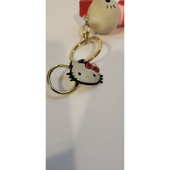 Hello Kitty 2" Chunky Rubber 3D Key Chain / Ring Red & Pink Used - Picture 5 of 5
